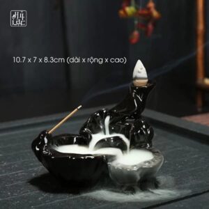 Thác Khói Trầm Hương Chảy Ngược Mini Bằng Gốm Sứ | Thác Xông Trầm Thiết Kế Sáng Tạo