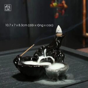 Thác Khói Trầm Hương Chảy Ngược Mini Bằng Gốm Sứ | Thác Xông Trầm Thiết Kế Sáng Tạo