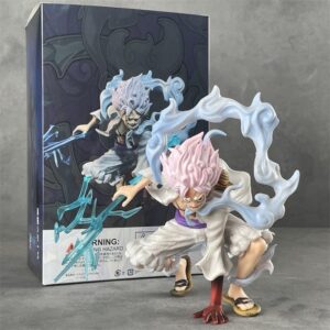 Mô Hình Luffy Gear 5 Siêu Ngầu Trạng Thái Chiến Đấu Cầm Tia Sét 16cm - Mô Hình One Piece Chipi FullBox