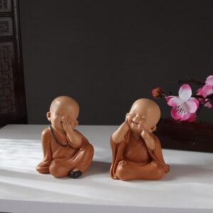 Tượng Chú Tiểu An Nhiên Vui Vẻ Yêu Đời Tự Tại | Trang Trí Bàn Làm Việc, Phòng Ngủ, Phòng Khách, Tiểu Cảnh, Làm Quà Tặng
