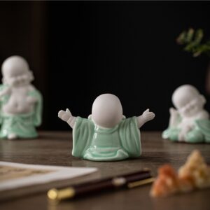Tượng Phật Di Lặc Ngồi Cười An Yên Bằng Gốm Sứ