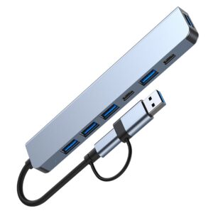 Hub Type C, Hub USB Chia Cổng 8 IN 1, Cổng Chuyển Đổi Type C cho Macbook Tích Hợp Cổng USB Cho PC, Laptop