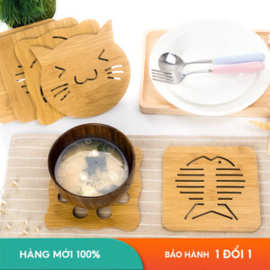 Miếng Lót Nồi Cách Nhiệt Bằng Gỗ, Thiết Kế Dễ Thương