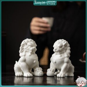 Tượng Sư Tử Bằng Gốm Sứ - Decor Phong Thủy An Yên