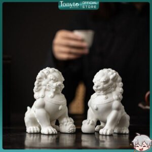 Tượng Sư Tử Bằng Gốm Sứ - Decor Phong Thủy An Yên