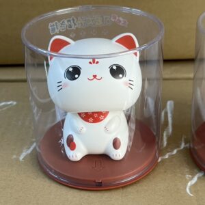 Mèo Thần Tài Lúc Lắc, Mèo May Mắn Maneki Neko Sử Dụng Năng Lượng Mặt Trời - Trang Trí Taplo Oto, Bàn Làm Việc, Quà Tặng