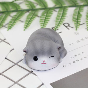 Mô Hình Mèo Xám Cute Dùng Trang Trí Tiểu Cảnh, Decor Bàn Làm Việc, Decor Phòng Ngủ, Làm Quà Tặng