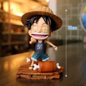 Mô Hình Luffy Hồi Nhỏ, Mặt Vui Nhộn Với Khúc Thịt Cao 15cm - Mô Hình One Piece