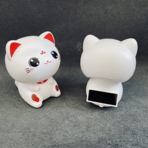 Mèo Thần Tài Lúc Lắc, Mèo May Mắn Maneki Neko Sử Dụng Năng Lượng Mặt Trời - Trang Trí Taplo Oto, Bàn Làm Việc, Quà Tặng