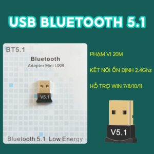 USB Bluetooth 5.1 Cho Máy Tính PC, Laptop Kết Nối Wifi, Loa, Máy In, Chuột, Bàn Phím
