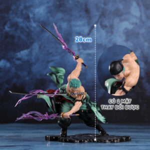 Mô Hình Zoro 300 Thế Giới Cầm Tam Kiếm, Có 2 Đầu Thay Đổi Được 28cm - Mô Hình One Piece FullBox