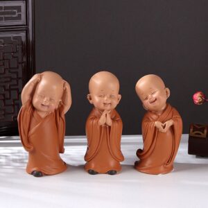 Tượng Chú Tiểu An Nhiên Vui Vẻ Yêu Đời Tự Tại | Trang Trí Bàn Làm Việc, Phòng Ngủ, Phòng Khách, Tiểu Cảnh, Làm Quà Tặng