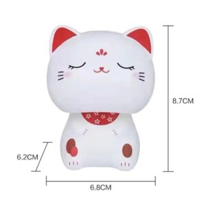 Mèo Thần Tài Lúc Lắc, Mèo May Mắn Maneki Neko Sử Dụng Năng Lượng Mặt Trời - Trang Trí Taplo Oto, Bàn Làm Việc, Quà Tặng