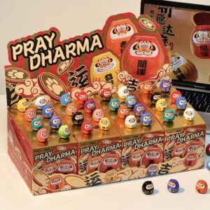 [1 Hộp 4 Bé Nhỏ] Mô Hình Blindbox Pray Dharma Hổ Béo Mini Cầu Phúc May Mắn