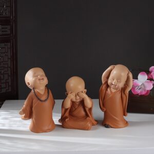 Tượng Chú Tiểu An Nhiên Vui Vẻ Yêu Đời Tự Tại | Trang Trí Bàn Làm Việc, Phòng Ngủ, Phòng Khách, Tiểu Cảnh, Làm Quà Tặng