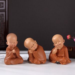 Tượng Chú Tiểu An Nhiên Vui Vẻ Yêu Đời Tự Tại | Trang Trí Bàn Làm Việc, Phòng Ngủ, Phòng Khách, Tiểu Cảnh, Làm Quà Tặng