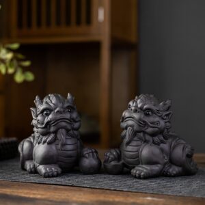 Cặp Tượng Tỳ Hưu Gốm Tử Sa Mang Lại May Mắn, Tài Lộc
