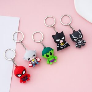 Móc Khóa Nhân Vật Siêu Anh Hùng Cute Captain America, Thor, Hulk, Ironman, Black Panther, Spiderman, Batman, Thanos