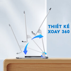 Giá Đỡ Điện Thoại, Máy Tính Bảng Xoay 360 Độ Bằng Hộp Kim Nhôm, Chống Trượt, Chịu Nặng Đến 5kg