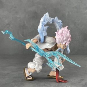 Mô Hình Luffy Gear 5 Siêu Ngầu Trạng Thái Chiến Đấu Cầm Tia Sét 16cm - Mô Hình One Piece Chipi FullBox
