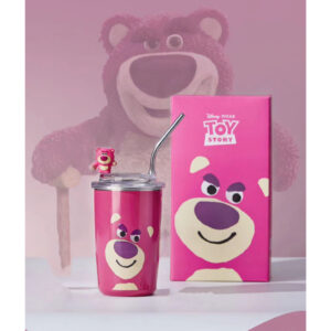 Ly Giữ Nhiệt Gấu Dâu Lotso Siêu Xinh Lõi Inox 304 Chống Gỉ 450ml