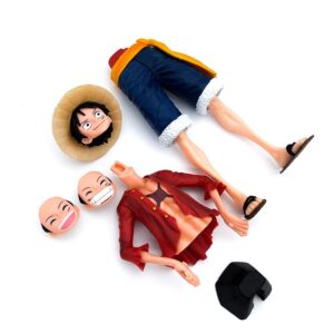 Mô Hình Luffy Dáng Đứng, Có 3 Mặt Thay Thế Được Cao 28cm - Mô Hình One Piece FullBox