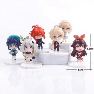 Set 6 Mô Hình Nhân Vật Genshin Impact - Mô Hình Aether, Paimon, Diluc, Venti, Amber, Lumine Làm Quà Tặng, Trang Trí