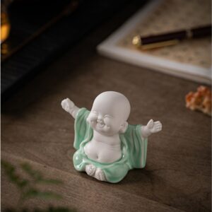 Tượng Phật Di Lặc Ngồi Cười An Yên Bằng Gốm Sứ