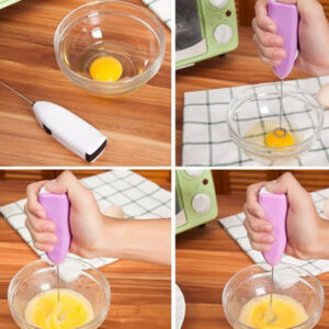Máy Đánh Trứng, Đánh Bọt Cà Phê Tạo Crema Thơm Ngon, Cầm Tay Mini, Dùng Pin 2A