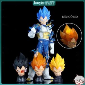 Mô Hình Dragon Ball Vegeta 45cm Có 4 Đầu Thay Thế, Có Led ở Đầu
