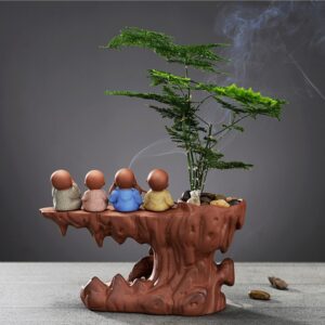 Thác Khói Trầm Hương Chảy Ngược Tiểu Cảnh Cùng 4 Chú Tiểu
