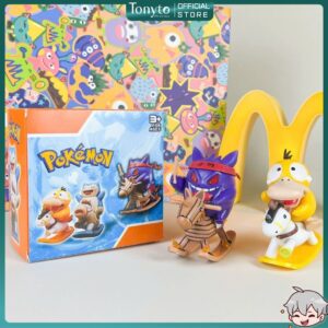 Mô Hình Pokemon Gengar, Psyduck Chibi Cưỡi Ngựa