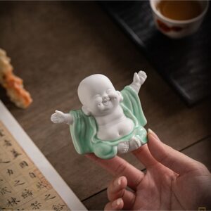 Tượng Phật Di Lặc Ngồi Cười An Yên Bằng Gốm Sứ