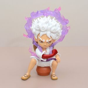 Mô Hình One Piece Luffy Gear 5 & Zoro Chibi Ngồi Trên Thùng Gỗ
