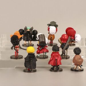 Set 9 Mô Hình Nhân Vật Băng Mũ Rơm Màu Đỏ - Mô Hình One Piece