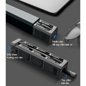 Bộ Tua Vít Gồm 45 Đầu Bằng Thép Dùng Để Sửa Điện Thoại, Laptop, Thiết Bị Điện Tử, Máy Móc