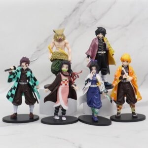 Mô Hình 7 Nhân Vật Kimetsu No Yaiba Thanh Gươm Diệt Quỷ Kèm Đế Tròn - Tanjirou, Nezuko, Zenitsu, Inosuke, Giyuu, Shinobu