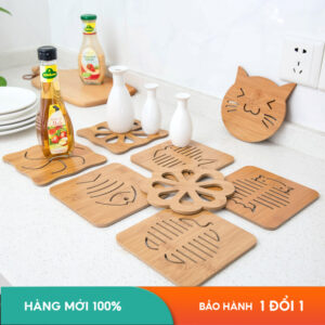 Miếng Lót Nồi Cách Nhiệt Bằng Gỗ, Thiết Kế Dễ Thương