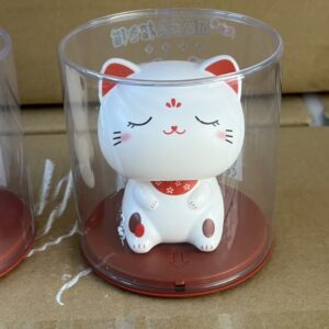 Mèo Thần Tài Lúc Lắc, Mèo May Mắn Maneki Neko Sử Dụng Năng Lượng Mặt Trời - Trang Trí Taplo Oto, Bàn Làm Việc, Quà Tặng