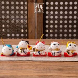 Bộ 5 Tượng Mèo May Mắn Maneki Neko Mang Lại May Mắn, Tài Lộc TH005