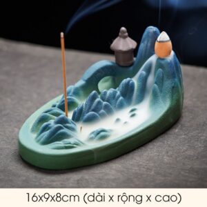Thác Khói Trầm Hương Chảy Ngược Đồi Núi Bằng Gốm Sứ | Thác Xông Trầm Thiết Kế Sáng Tạo