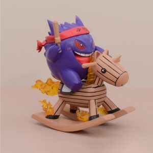 Mô Hình Pokemon Gengar, Psyduck Chibi Cưỡi Ngựa