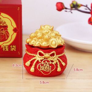 Hủ Vàng Phong Thủy Tài Lộc, Túi Thần Tài Để Taplo Ô Tô, Bàn Làm Việc - Hủ Đựng Muối Gạo Bàn Thờ Thần Tài