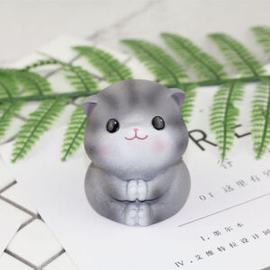 Mô Hình Mèo Xám Cute Dùng Trang Trí Tiểu Cảnh, Decor Bàn Làm Việc, Decor Phòng Ngủ, Làm Quà Tặng