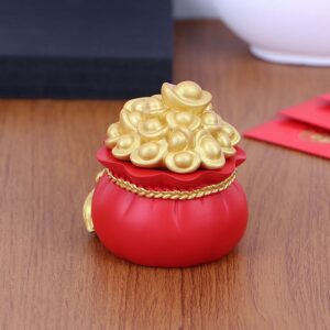 Hủ Vàng Phong Thủy Tài Lộc, Túi Thần Tài Để Taplo Ô Tô, Bàn Làm Việc - Hủ Đựng Muối Gạo Bàn Thờ Thần Tài