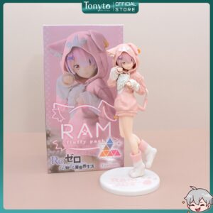Mô Hình Re:Zero Nhân Vật Rem Ram Mặc Hoodie Anime Nữ Cute 20cm