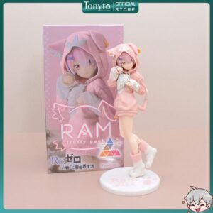 Mô Hình Re:Zero Nhân Vật Rem Ram Mặc Hoodie Anime Nữ Cute 20cm
