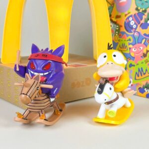 Mô Hình Pokemon Gengar, Psyduck Chibi Cưỡi Ngựa