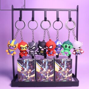Móc Khóa Nhân Vật Siêu Anh Hùng Cute Captain America, Thor, Hulk, Ironman, Black Panther, Spiderman, Batman, Thanos