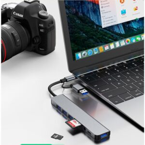 Hub Type C, Hub USB Chia Cổng 8 IN 1, Cổng Chuyển Đổi Type C cho Macbook Tích Hợp Cổng USB Cho PC, Laptop